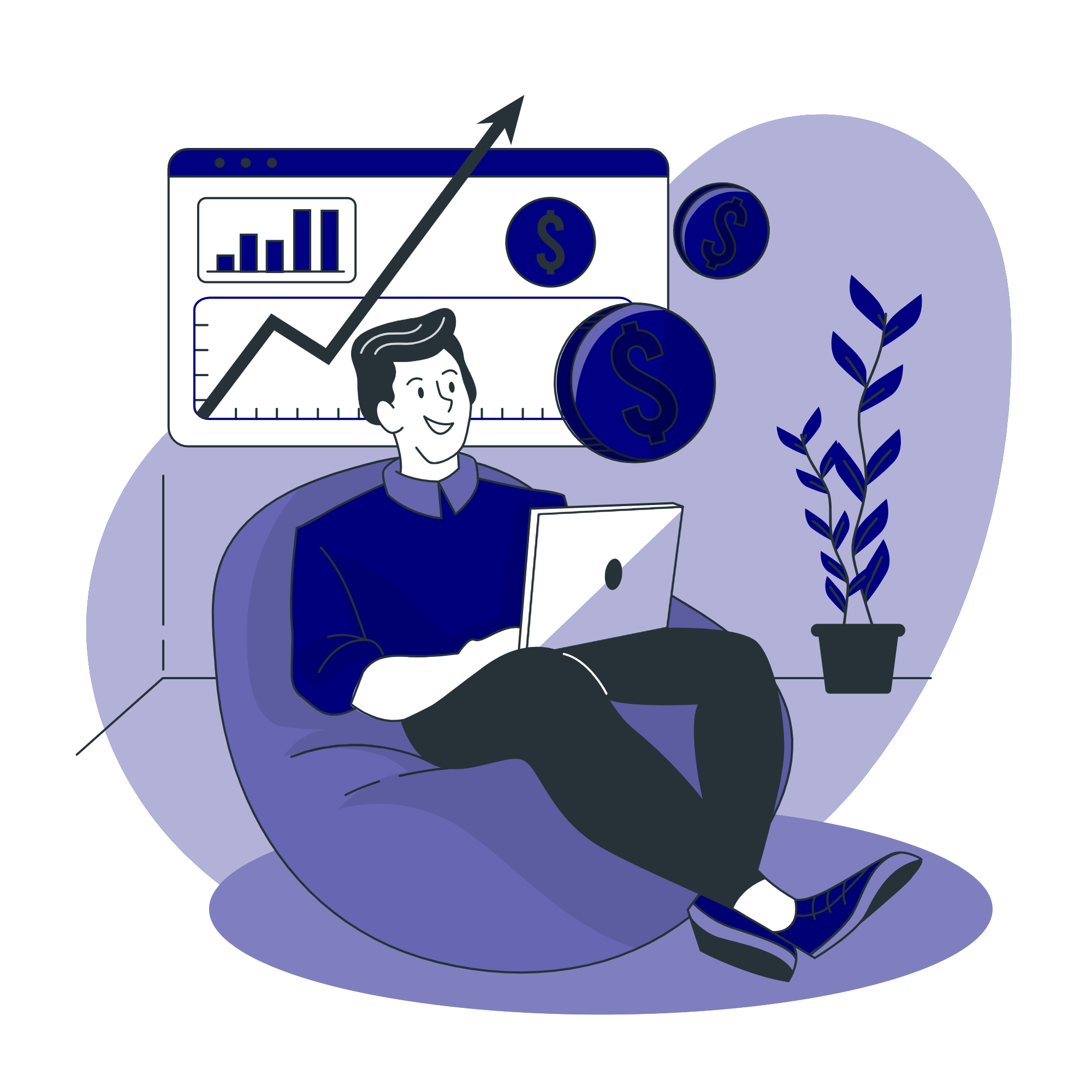 ilustração personagem investindo